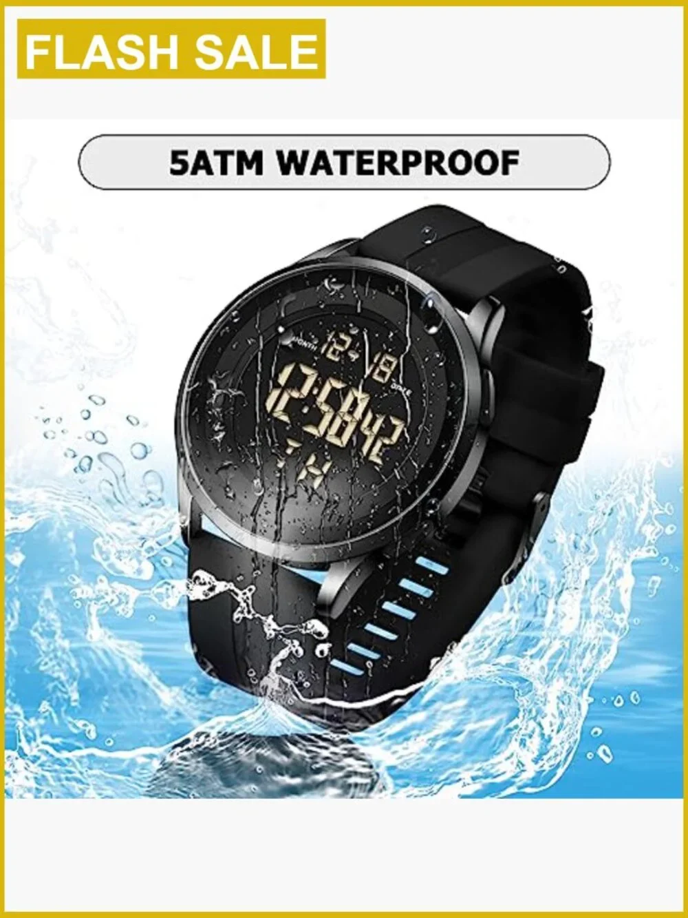 Men's Digital Military Watch Waterproof Tactical Sports Ultra Thin